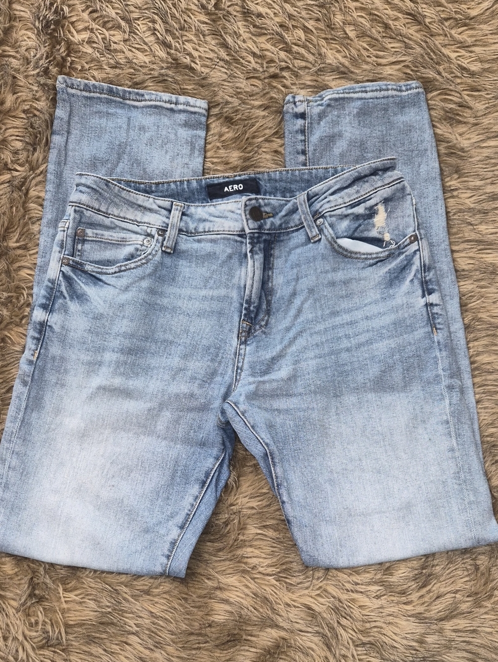 Aeropostale Light Blue Men's Slim Straight Jeans